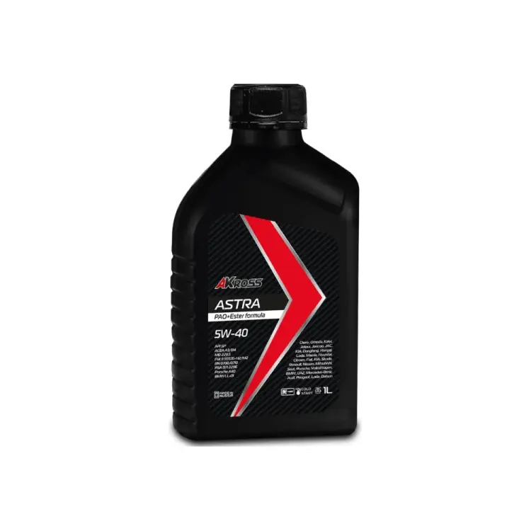 Моторное синтетические масло AKross Astra 5W-40 API SP ACEA А3/В4 PAO+Ester AMO0055