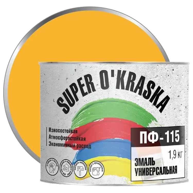 Эмаль super maler Желтый 1,9кг Лк-00005650 Эмаль super maler Желтый 1,9кг Лк-00005650