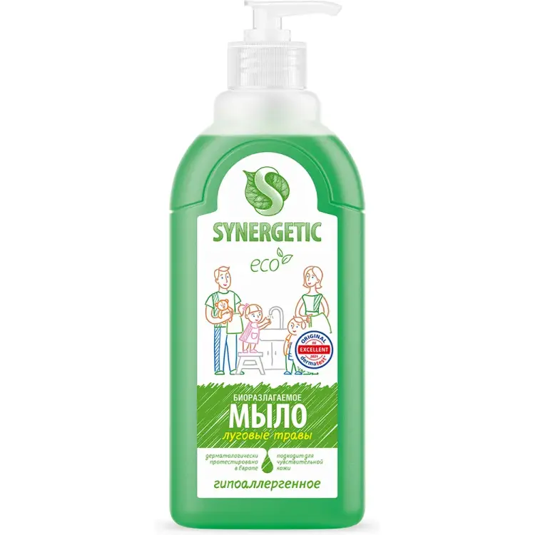 Жидкое биоразлагаемое мыло для мытья рук и тела SYNERGETIC 4613720438976