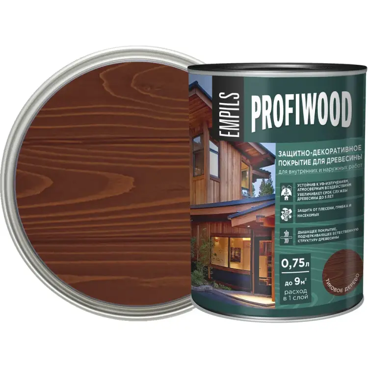 Защитно-декоративное покрытие для древесины Profiwood 72624