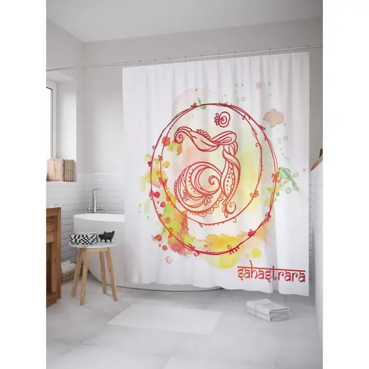 Шторка-занавеска для ванной JOYARTY Коронная чакра sc_18748