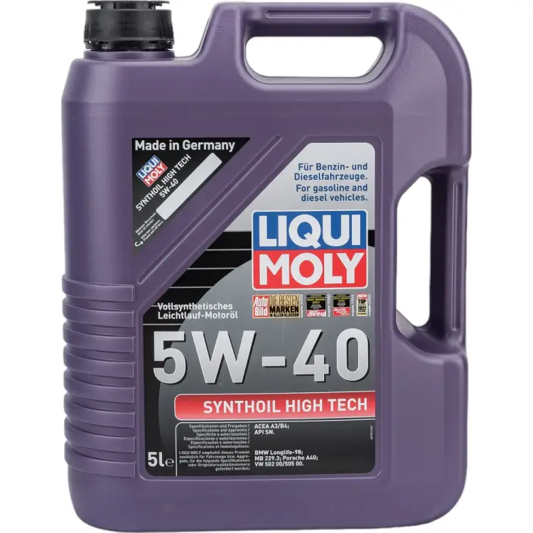 Синтетическое моторное масло LIQUI MOLY Synthoil High Tech 5W-40 SN A3/B4 1856