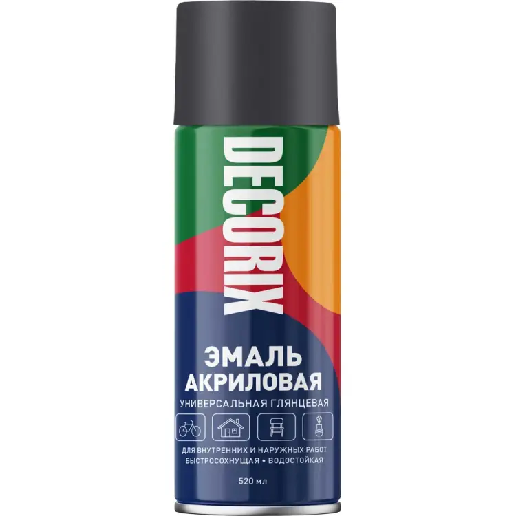 Универсальная аэрозольная акриловая эмаль Decorix 0101-40 DX Универсальная аэрозольная акриловая эмаль Decorix 0101-40 DX