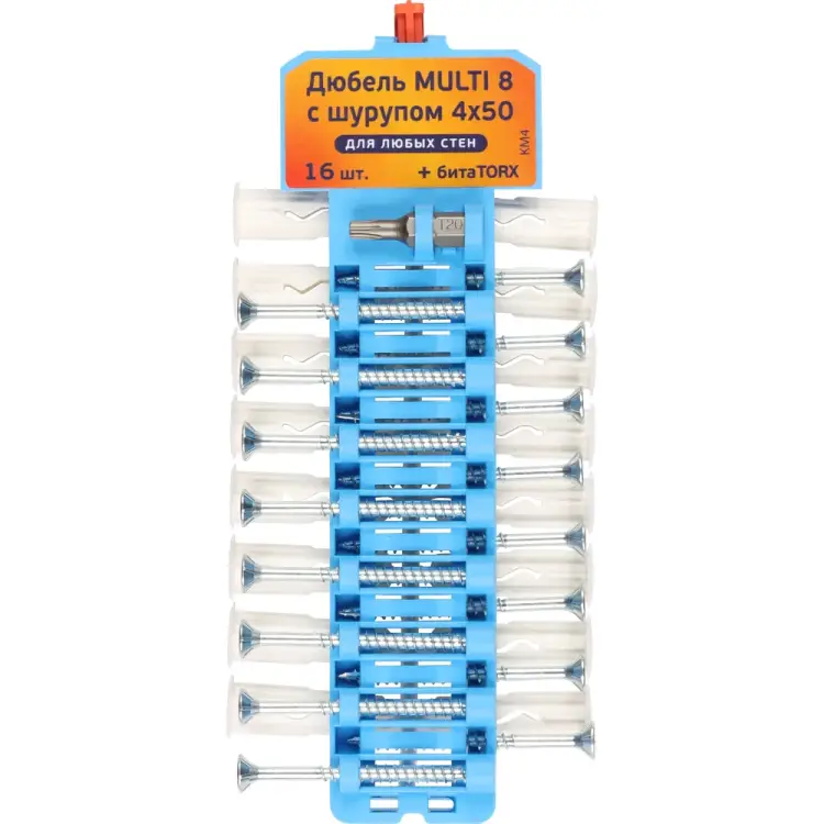 Набор дюбелей с шурупами ЕВРОПАРТНЕР Multi 8 шуруп 4х50 16 KM4 0001