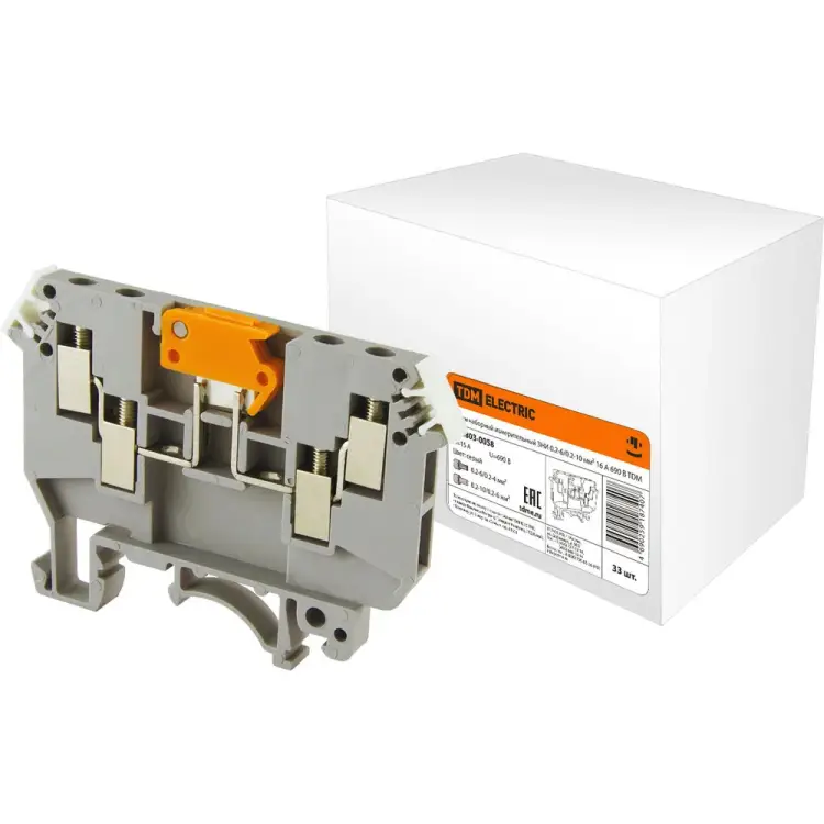 Наборный зажим TDM ELECTRIC измерительный ЗНИ 6/10 мм2 16А 690В SQ0803-0058