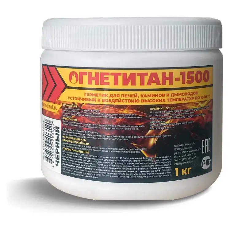Высокотемпературный огнеупорный герметик Огнетитан ОГНЕТИТАН 1500 БП - 00001514