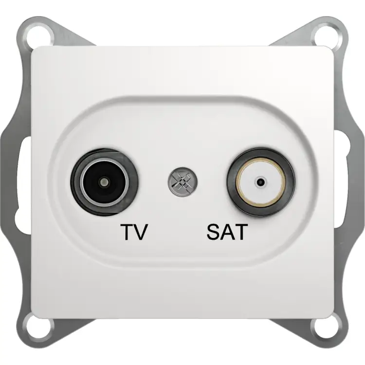 Одноместный проходной розетка Systeme Electric GLOSSA GSL000198