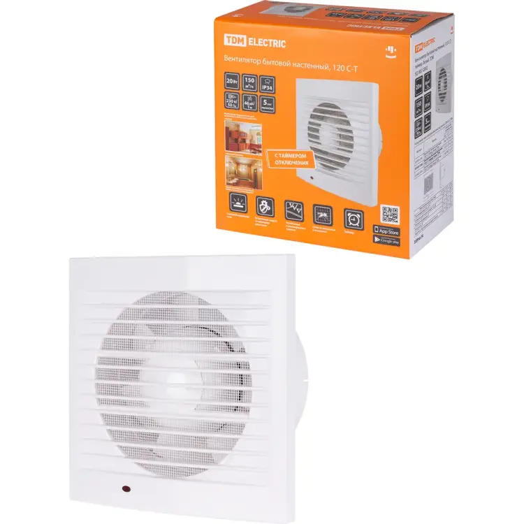 Настенный бытовой вентилятор TDM ELECTRIC 120 С-Т SQ1807-2002