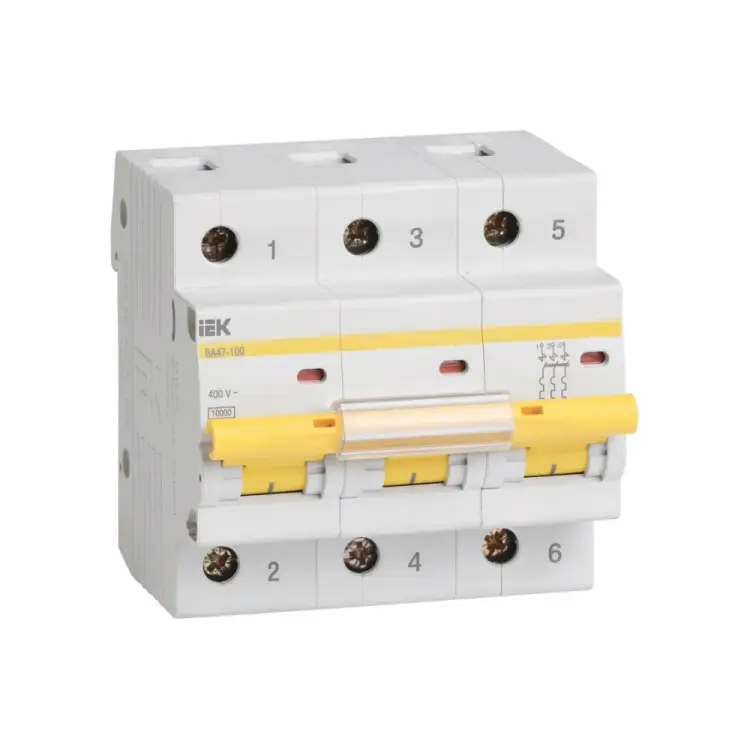 Модульный автомат IEK ВА 47-100 3п 10А C 10кА MVA40-3-010-C 53666