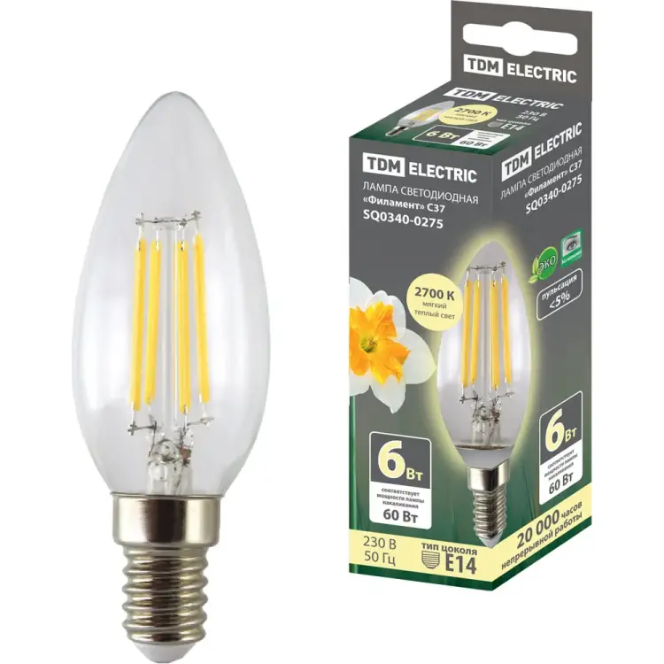 Светодиодная лампа TDM ELECTRIC Филамент SQ0340-0275