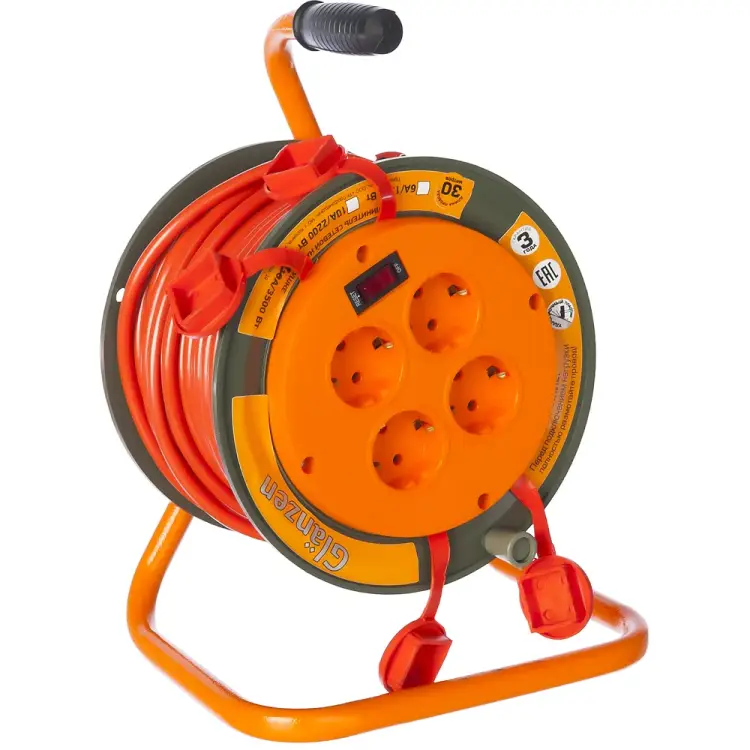 Силовой удлинитель на катушке GLANZEN EB-30-008 00012295