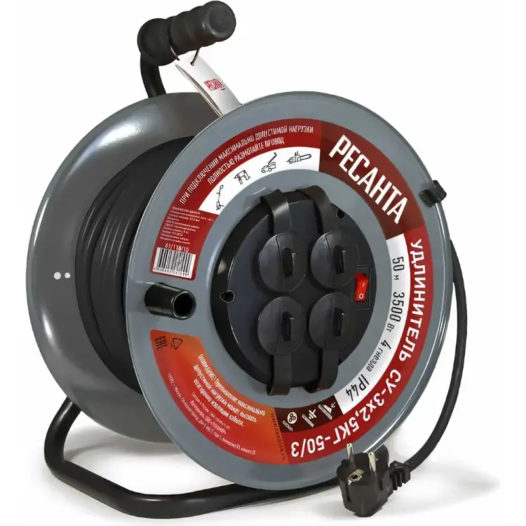 Силовой удлинитель Ресанта СУ-3x2,5КГ-50/3 61/118/10 Силовой удлинитель Ресанта СУ-3x2,5КГ-50/3 61/118/10