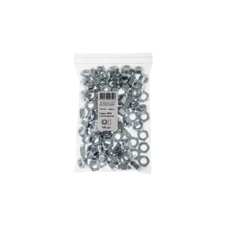 Оцинкованная гайка ХВАТ М12 DIN934 100 шт. 28412-0