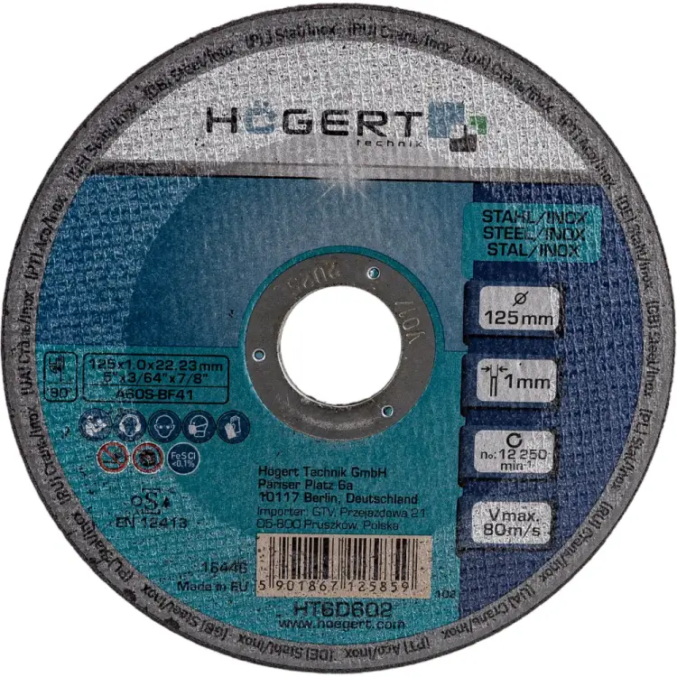 Отрезной диск по металлу HOEGERT TECHNIK HT6D602 Отрезной диск по металлу HOEGERT TECHNIK HT6D602