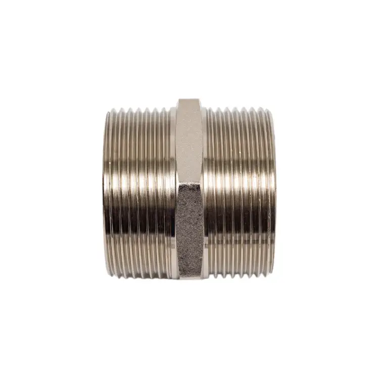 Переходной латунный резьбовой ниппель DOUBLE-LIN LL6050 (1 1/2"х1")