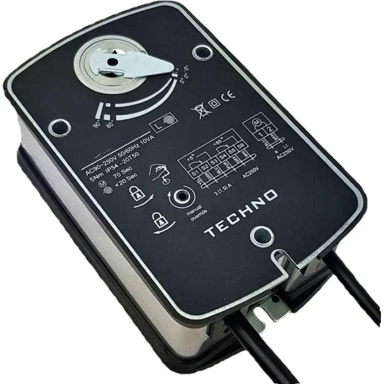 Реверсивный противопожарный электропривод TECHNO NS-10DF/24V 301010 Реверсивный противопожарный электропривод TECHNO NS-10DF/24V 301010