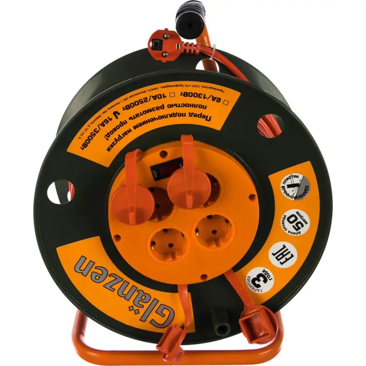 Силовой удлинитель на катушке GLANZEN EB-50-007 00012294 Силовой удлинитель на катушке GLANZEN EB-50-007 00012294