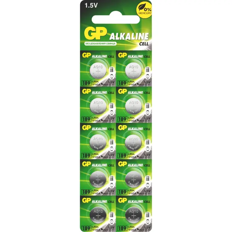 Алкалиновые пуговичные батарейки GP 189A 189FRA-2C10