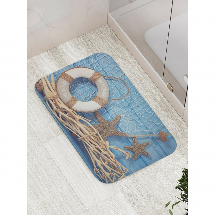 Противоскользящий коврик для ванной, сауны, бассейна JOYARTY Сеть и спасательный круг