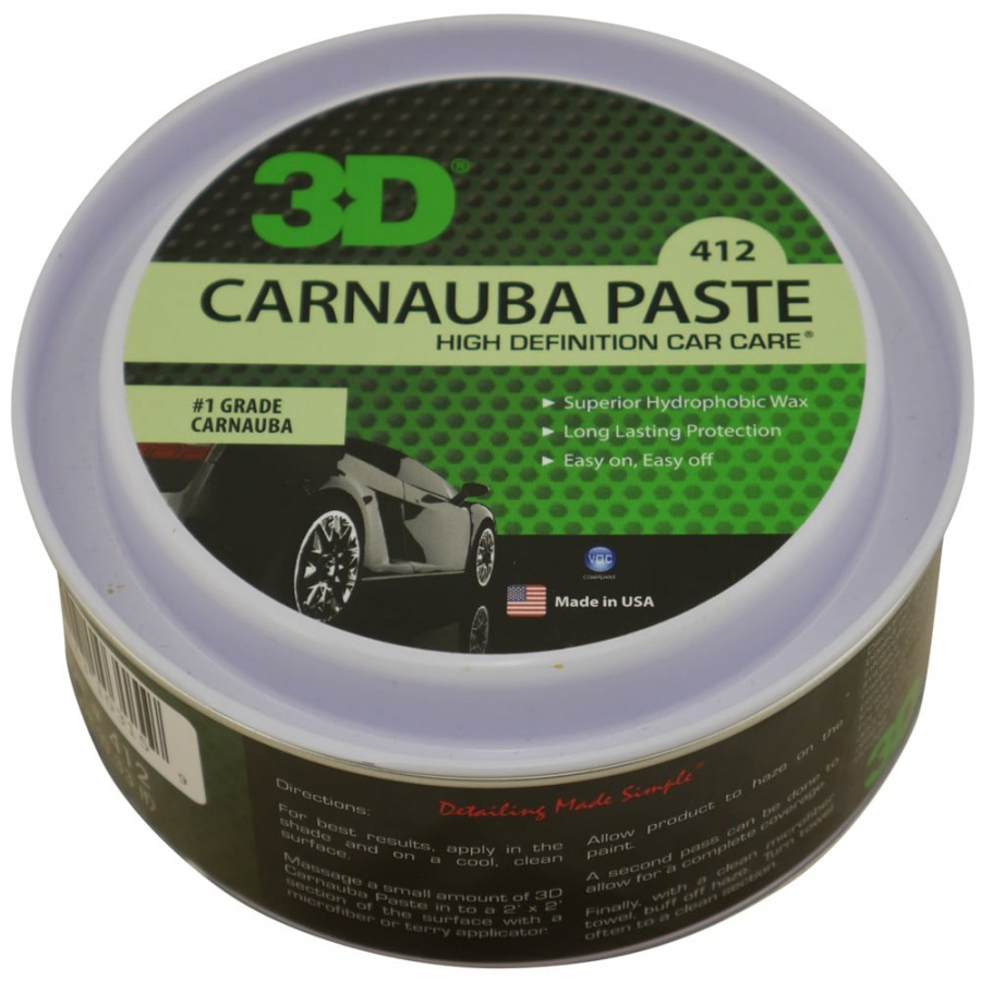 Твердый воск 3D Carnauba Paste Wax Paste