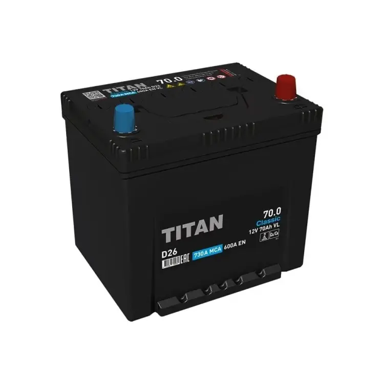 Аккумулятор TITAN CLASSIC 70.0 asia VL 4610082700239