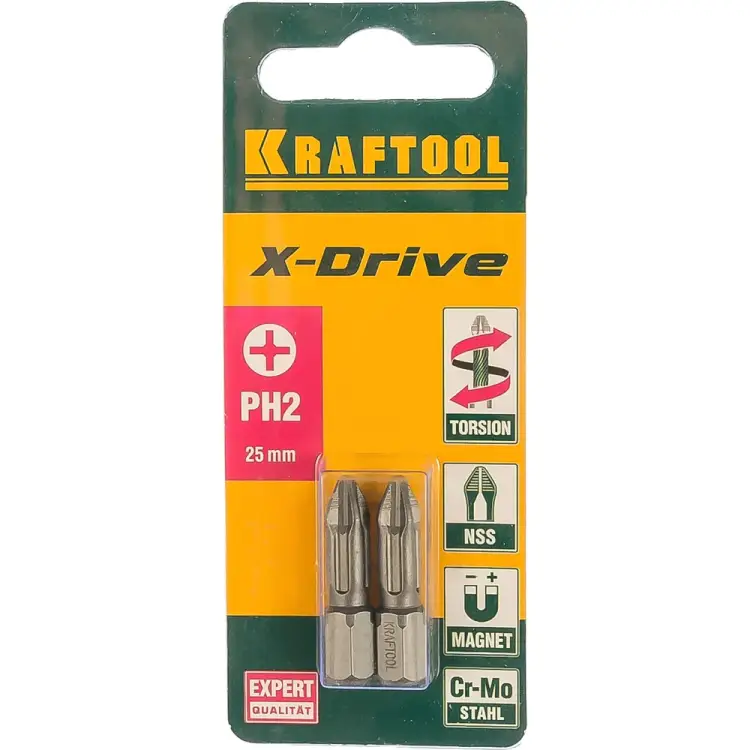 Торсионные кованые биты KRAFTOOL ЕХPERT 26121-2-25-2 Торсионные кованые биты KRAFTOOL ЕХPERT 26121-2-25-2