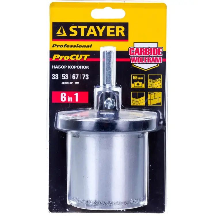 Набор коронок STAYER PROFESSIONAL 33345-H6 Набор коронок STAYER PROFESSIONAL 33345-H6