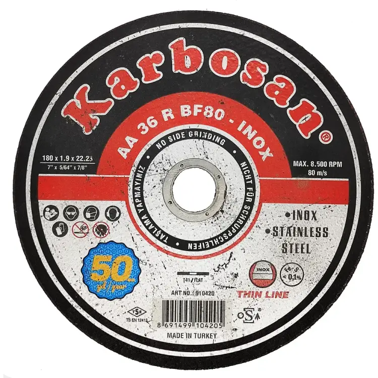 Отрезной диск по нержавеющей стали Karbosan INOX KAR-910420 Отрезной диск по нержавеющей стали Karbosan INOX KAR-910420