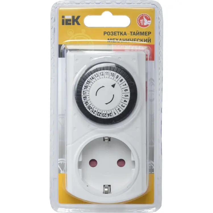 Механическая розетка-таймер IEK РТМ-1 ERT-20-1-16-S-30-0-20-K01