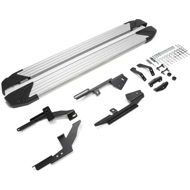 Автомобильные пороги для Lada Xray 2015-н.в. Rival Silver F173AL.6002.1