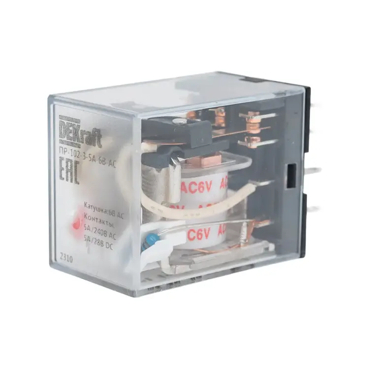 Трехконтактное промежуточное реле DEKraft пр-102 23876DEK