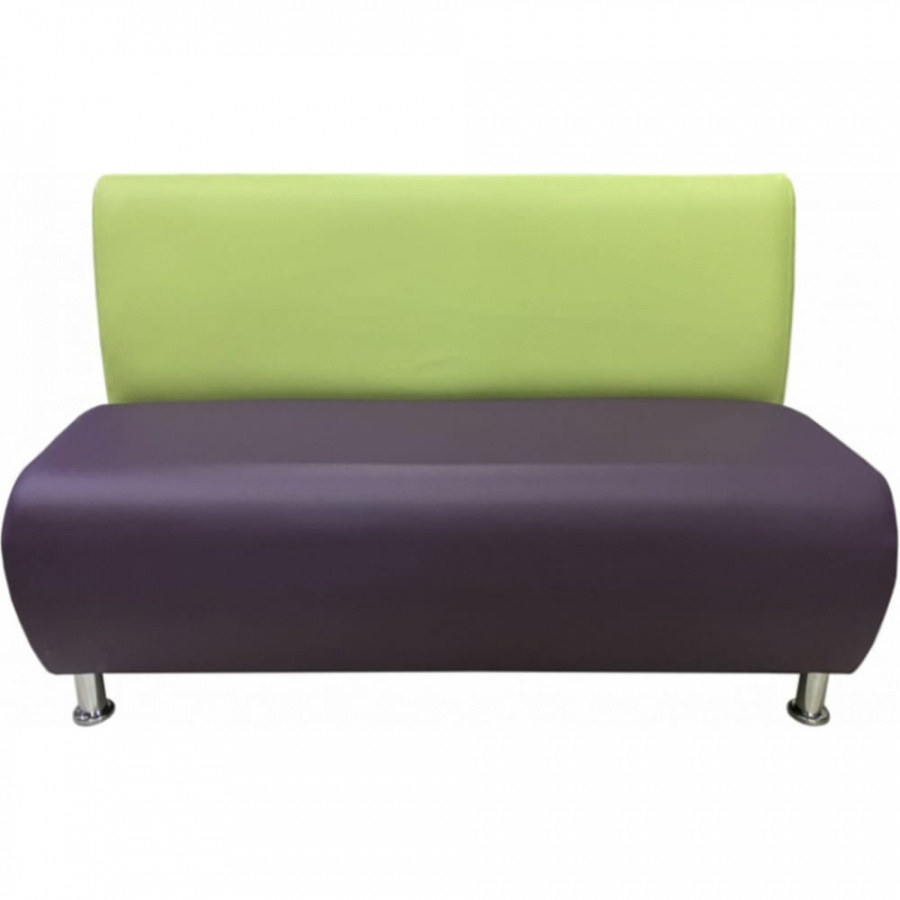 Двухместная секция дивана Мягкий Офис салатовая-фиолетовая
