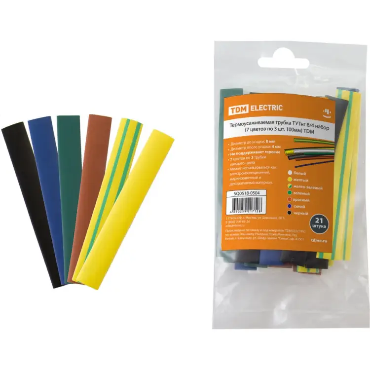 Термоусаживаемая трубка TDM ELECTRIC ТУТнг 8/4 SQ0518-0504