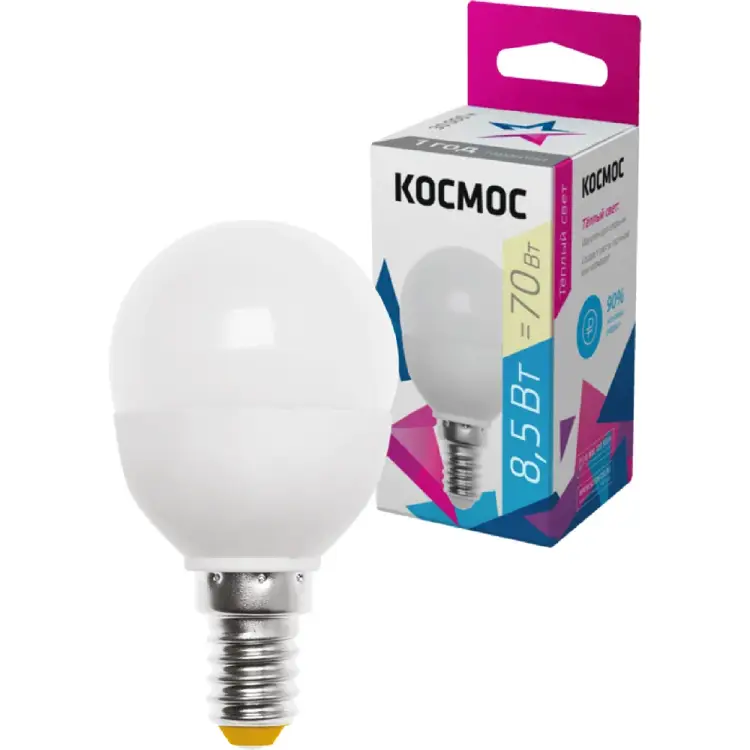Светодиодная лампа КОСМОС BASIC LkecLED8.5wGL45E1430
