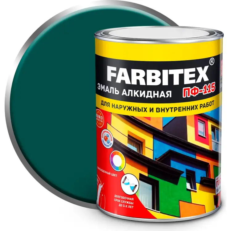 Алкидная эмаль Farbitex ПФ-115 4300005999