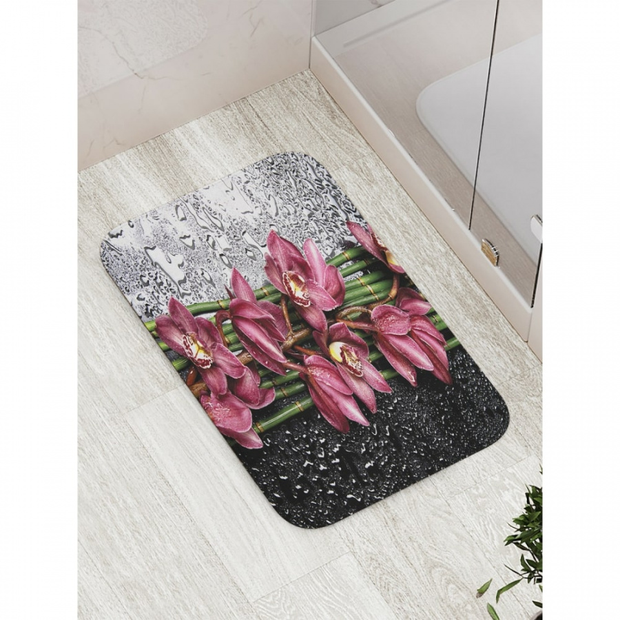 Противоскользящий коврик для ванной, сауны, бассейна JOYARTY Цветочное разделение