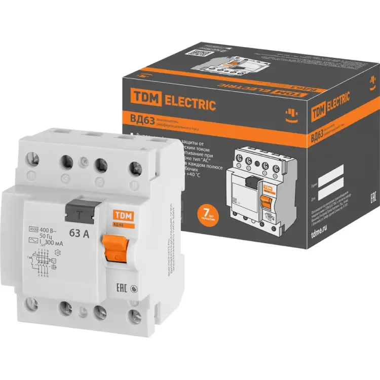 Электронное устройство защитного отключения TDM ELECTRIC ВД63 SQ0220-0036