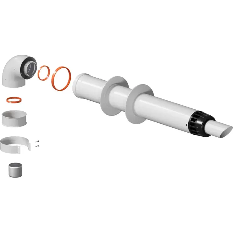 Комплект дымохода KRATS АНТИЛЕД 60/100 - 1000мм (Baxi (кроме Nova/Classic), Ariston, Vaillant, Viessmann, Kiturami, Mizudo,  KTL-01B-075