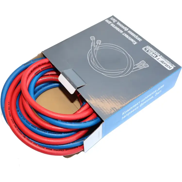 Набор шлангов для заправки фреона 2 KraftWell KRW-HRB