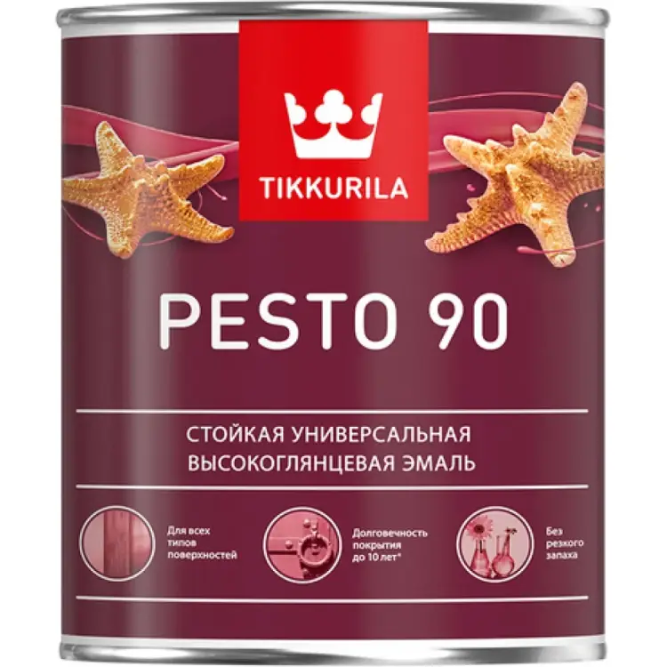 Алкидная эмаль Tikkurila высокоглянцевая, 0.9 л 700001076 Алкидная эмаль Tikkurila высокоглянцевая, 0.9 л 700001076