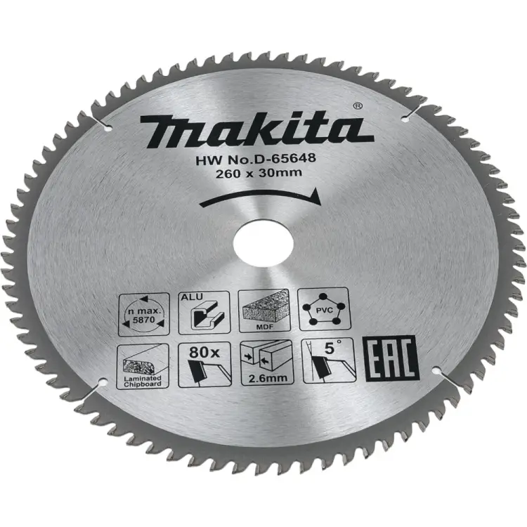 Универсальный пильный диск для алюминия/дерева/пластика Makita D-65648 Универсальный пильный диск для алюминия/дерева/пластика Makita D-65648