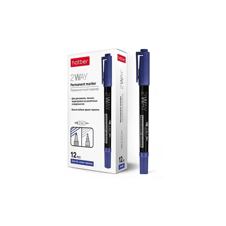Двухсторонний перманентный маркер Hatber 2WAY 060854