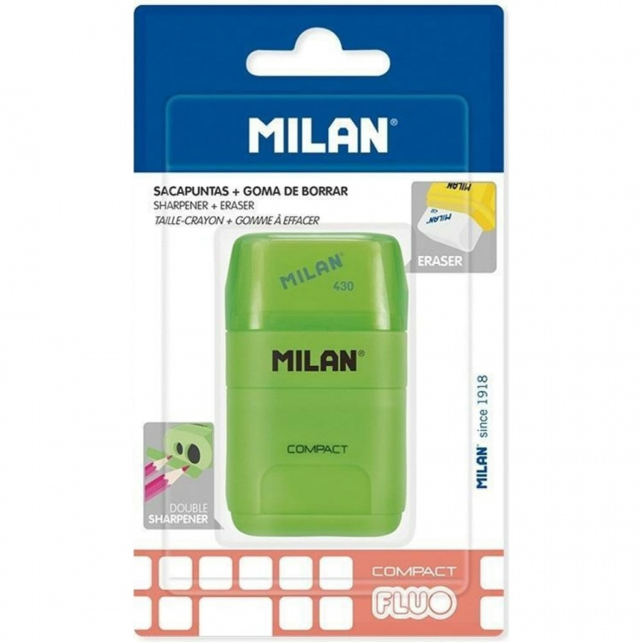 Ластик-точилка Milan Compact Fluo