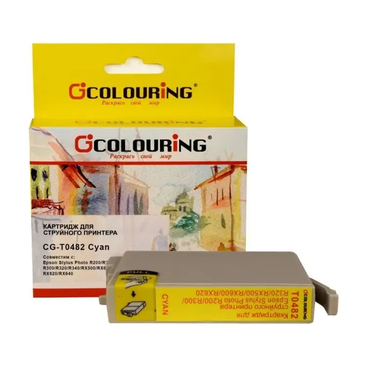 Струйный картридж для Epson Stylus Photo R200/R220/R300/R320/R340/RX500 Colouring COLOURING T0482 CG_T048_C