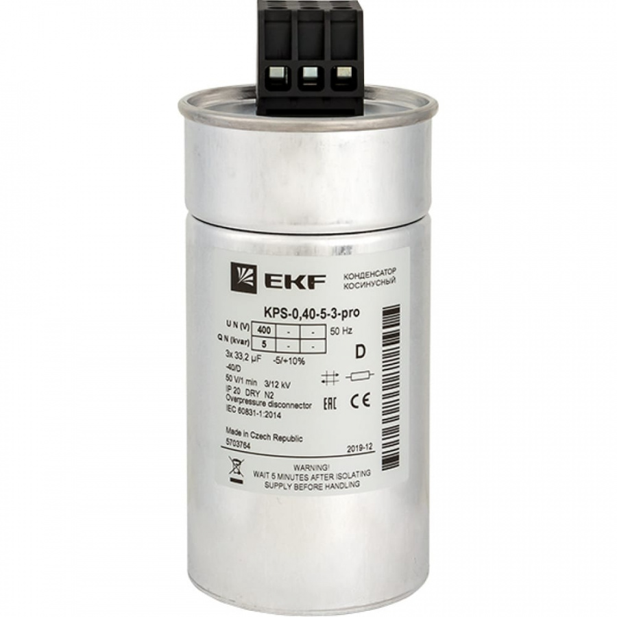 Косинусный конденсатор EKF КПС-0,4-5-3 PRO