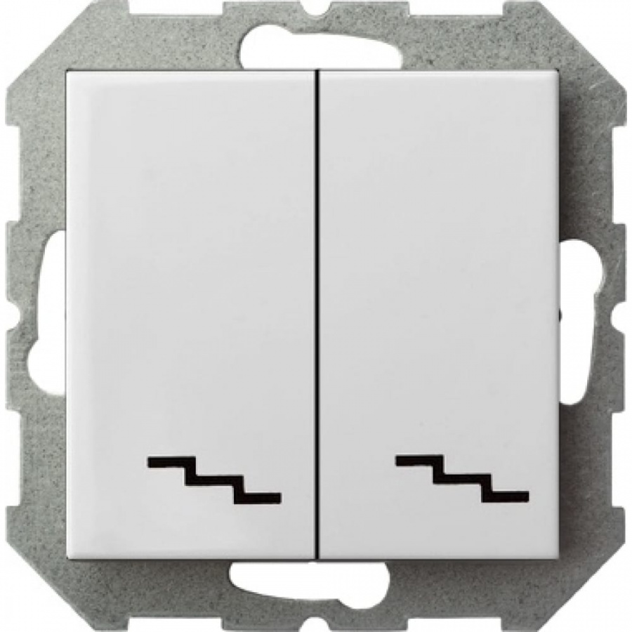 Двухклавишный проходной выключатель LIREGUS Эпсилон IP6+6 10-001-01 E/B