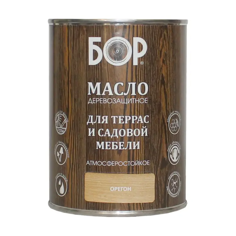 Деревозащитное масло для террас и садовой мебели Бор 4690417074150