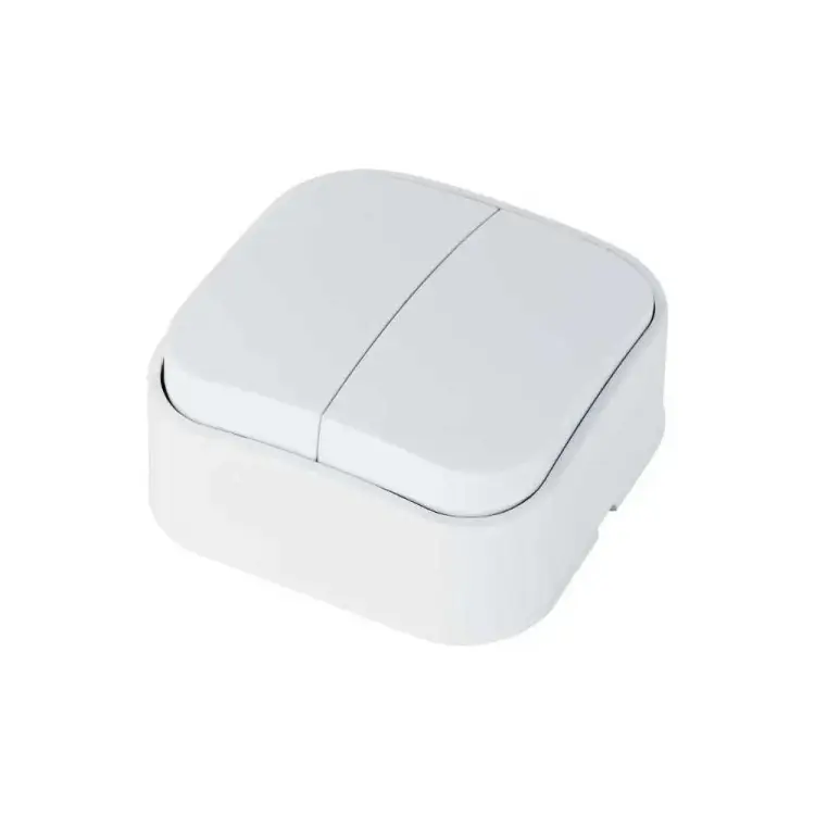 Накладной двойной выключатель HOROZ ELECTRIC EVA (2-GANG ONE WAY SWITCH) 10A/250V 112-001-0003 HRZ01001484