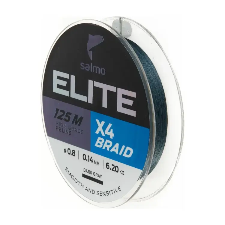 Плетеная леска Salmo Elite х4 BRAID Dark Gray 125/014 4950-014