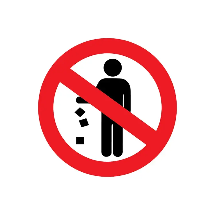 Запрещающая наклейка REXANT Не мусорить 56-0013